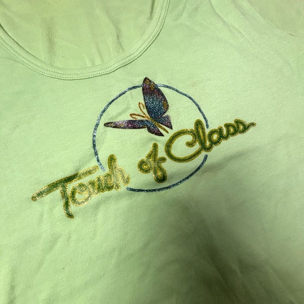 VTG 70s Butterfly Glitter "Touch Of Class" T Shirt Single Stitch Medium* XS EUC